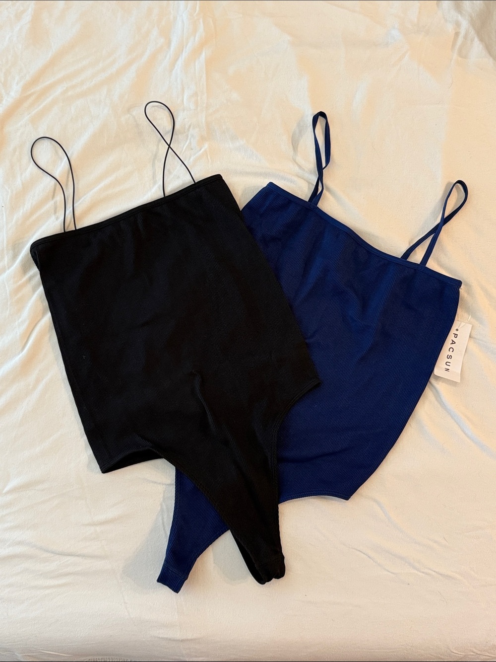 PacSun Ribbed Thong Bodysuits - Black & Royal Blue